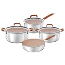 JUEGO DE OLLAS EN ACERO INOX REVESTIMIENTO CERAMICO 4 PIEZAS ROMAGNA