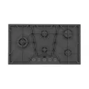 PLACA DE COCCION A GAS GLASS PENTA FULL BLACK 5GG, EN VIDRIO TEMPLADO MATE, REJILLAS DE HIERRO FUNDIDO, DESIGN COLLECTION, 90X51 CM.