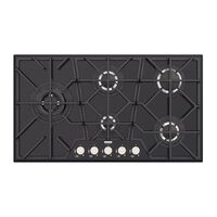 [94731144] PLACA DE COCCION A GAS GLASS PENTA FULL BLACK 5GG, EN VIDRIO TEMPLADO, REJILLAS DE HIERRO FUNDIDO, DESIGN COLLECTION, 90X51 CM.