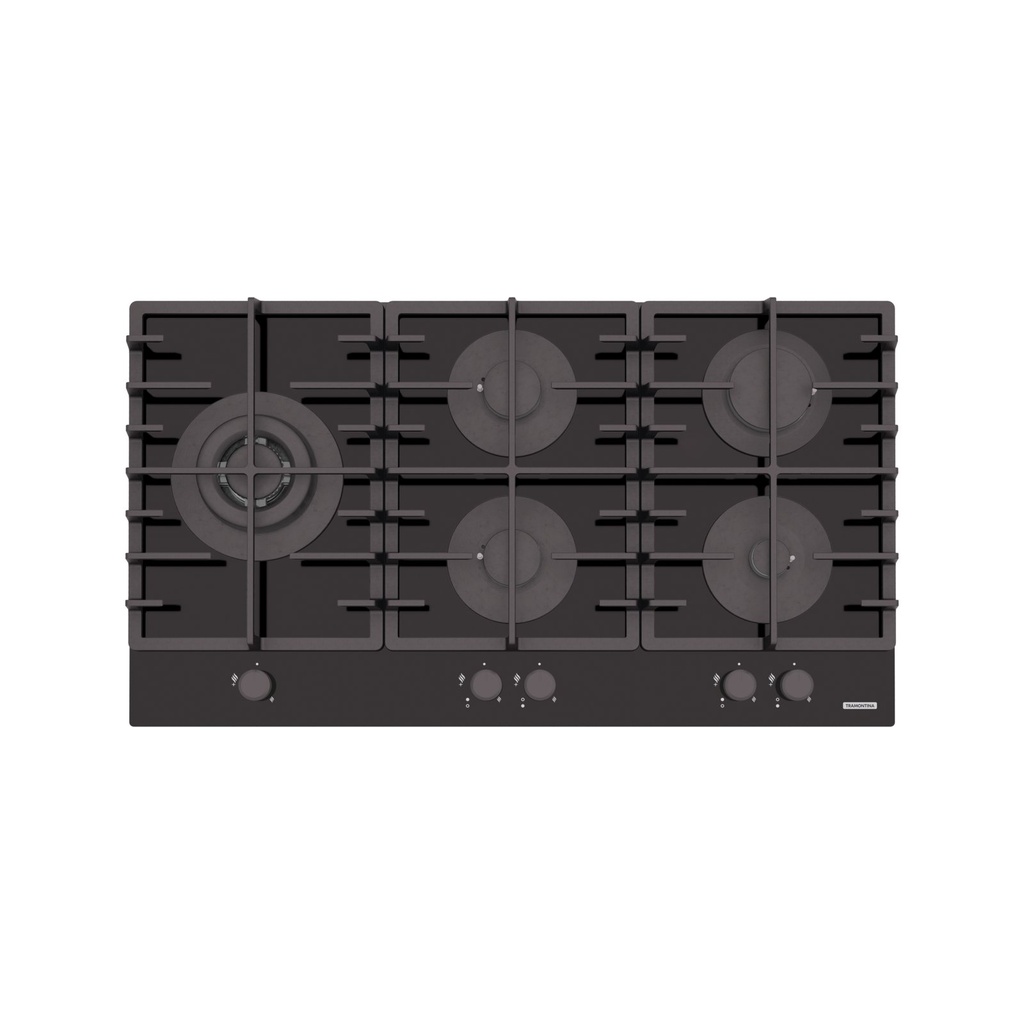 [94709124] PLACA DE COCCION A GAS GLASS PENTA PLUS 5GG TRI HE, EN VIDRIO TEMPLADO, REJILLAS DE HIERRO FUNDIDO, DESIGN COLLECTION, 90X51 CM.