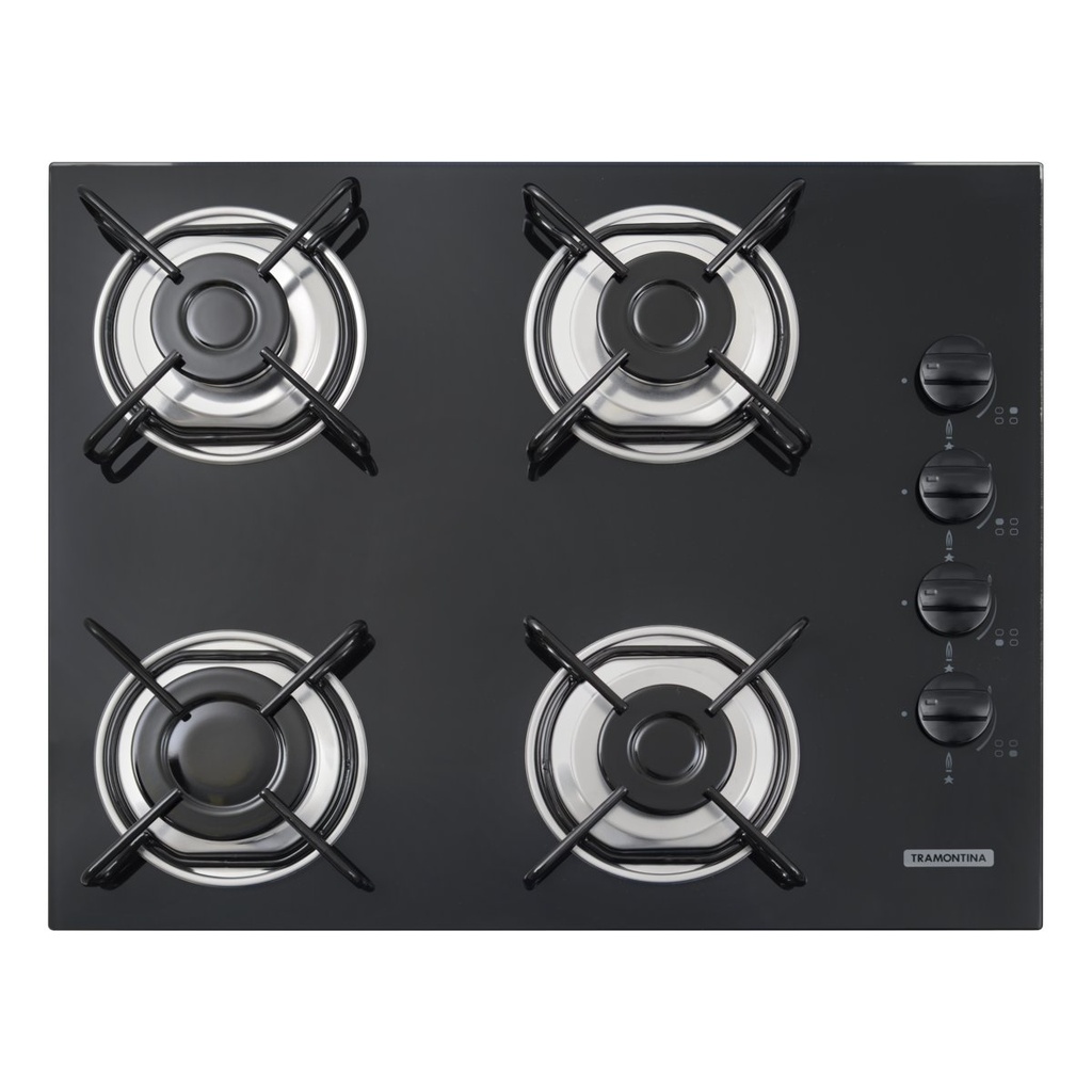 [94703521] COCINA ENCIMERA BRASIL 4GG 55, STANDARD, EN VIDRIO TEMPLADO NEGRO, 55X45 CM