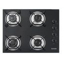 COCINA ENCIMERA BRASIL 4GG 55, STANDARD, EN VIDRIO TEMPLADO NEGRO, 55X45 CM