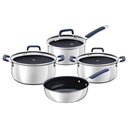 JUEGO DE OLLAS EN ACERO INOX REVESTIMIENTO CERAMICO 4 PIEZAS ROMAGNA