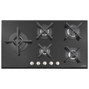 COCINA ENCIMERA PENTA GLASS FLAT BLACK 5GG B 90 SAFESTOP, DESIGN COLLECTION, EN VIDRIO TEMPLADO, 90X50 CM