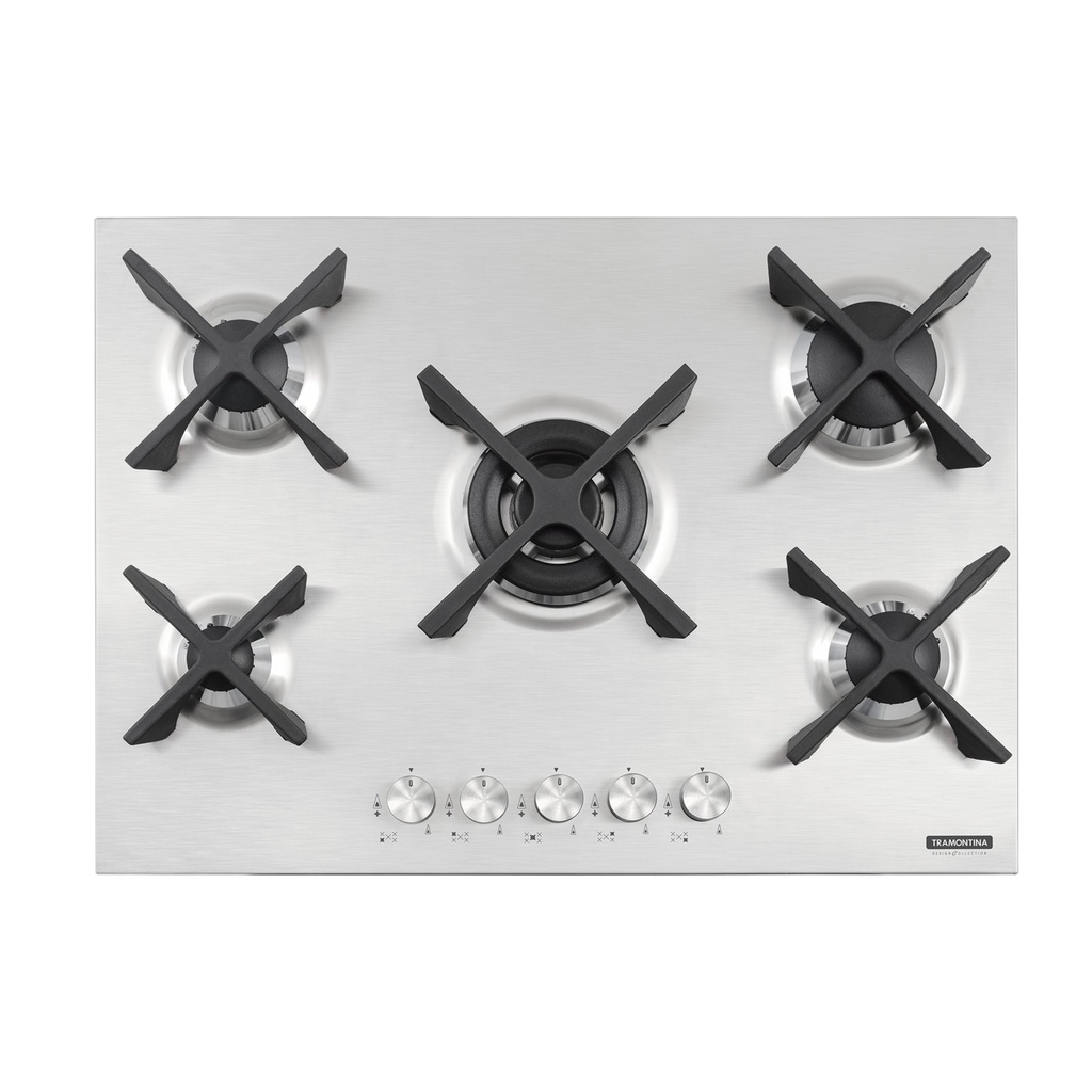 COCINA ENCIMERA PENTA INOX FLAT 5GG W 70 SAFESTOP, DESIGN COLLECTION, 70X50 CM