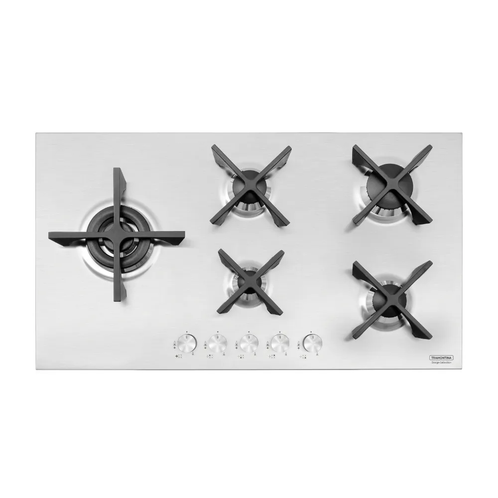 PLACA DE COCCION PENTA INOX FLAT 5GX 90 SAFESTOP, DESIGN COLLECTION, EN ACERO INOX., 90X50 CM