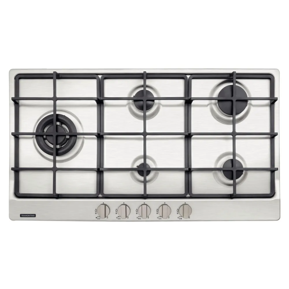 PLACA DE COCCION PENTA PLUS 5GX TRI HE SAFESTOP 75, PRIME, CON TRIPLE LLAMA, EN ACERO INOX., 90X50 CM