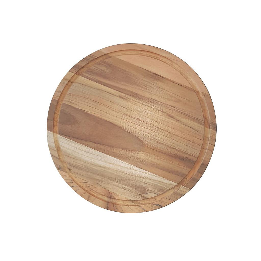 PLATO DE MADERA  Ø26 CM. PARA CHURRASCO