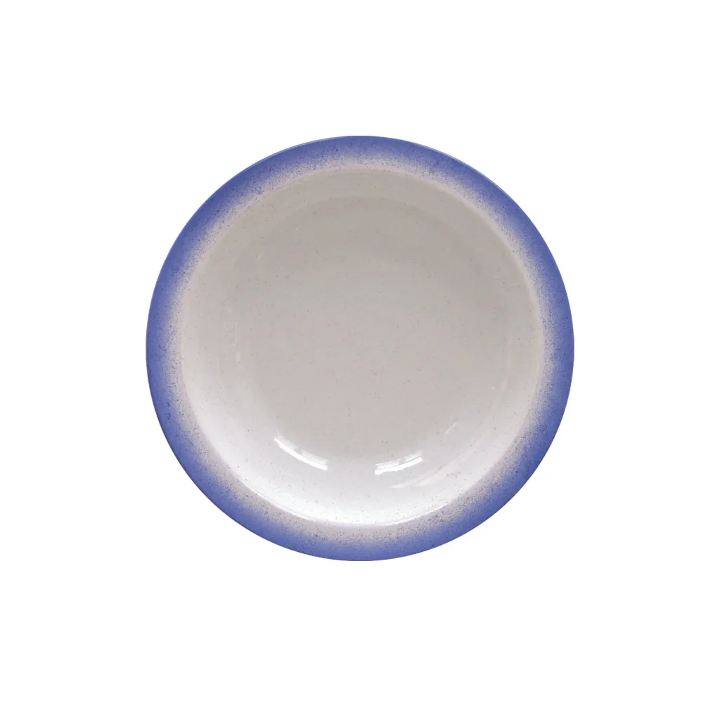 PLATO HONDO EN PORCELANA Ø22 CM. RUSTICO AZUL
