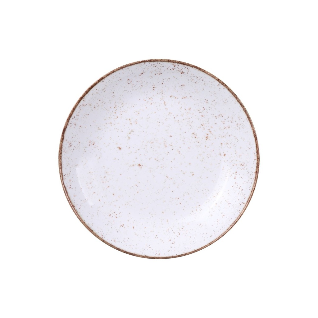 PLATO HONDO EN PORCELANA Ø22 CM. RUSTICO MARRON