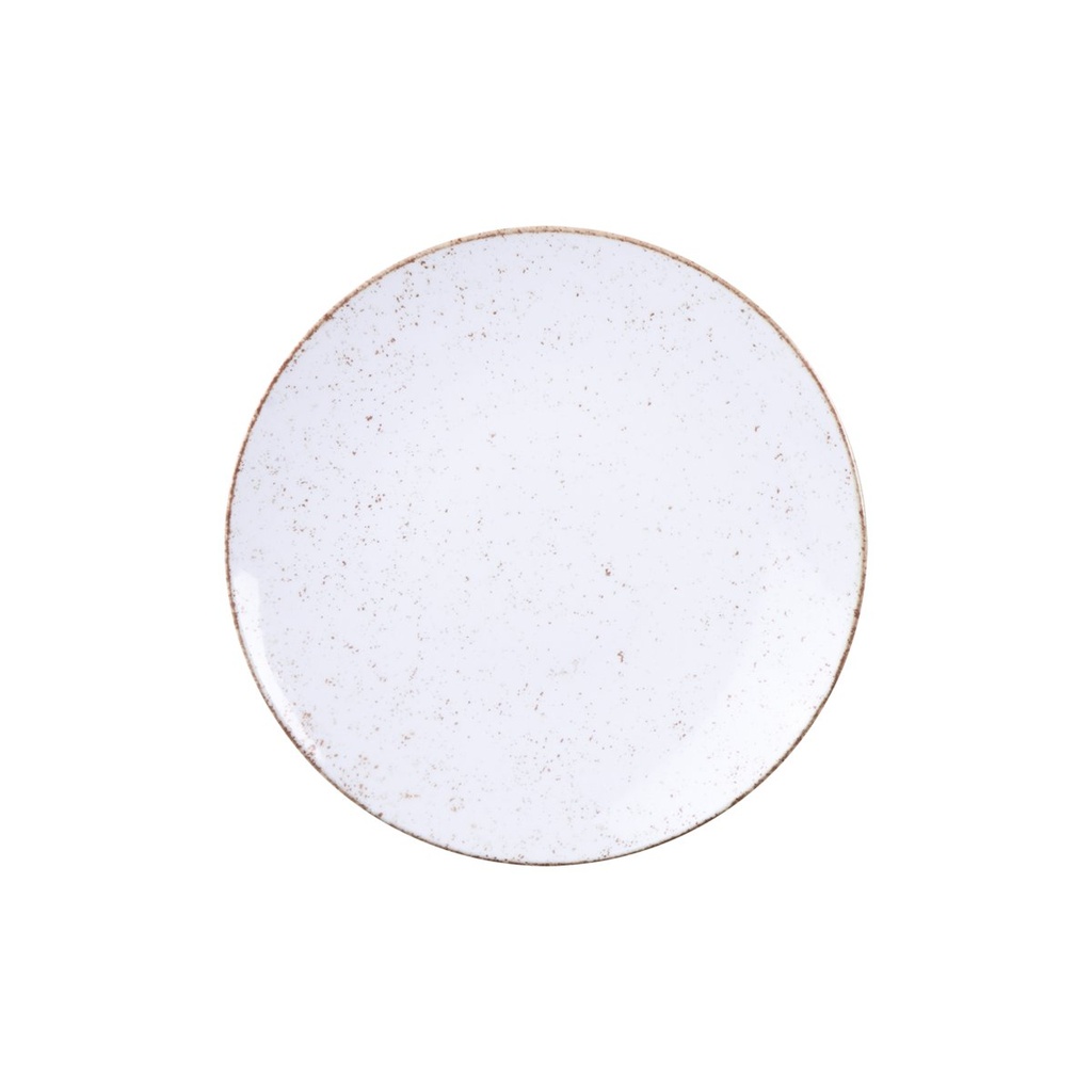 [96980010] PLATO PARA POSTRE EN PORCELANA Ø21 CM. RUSTICO MARRON