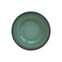 [96980004] PLATO PARA POSTRE EN PORCELANA Ø21 CM. RUSTICO VERDE