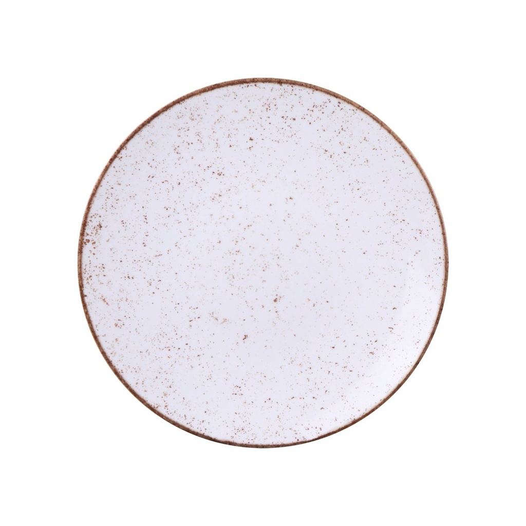 [96980012] PLATO RASO EN PORCELANA Ø25 CM. RUSTICO MARRON