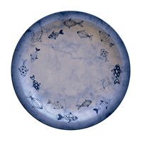 [96980000] PLATO RASO EN PORCELANA Ø28 CM. PECES