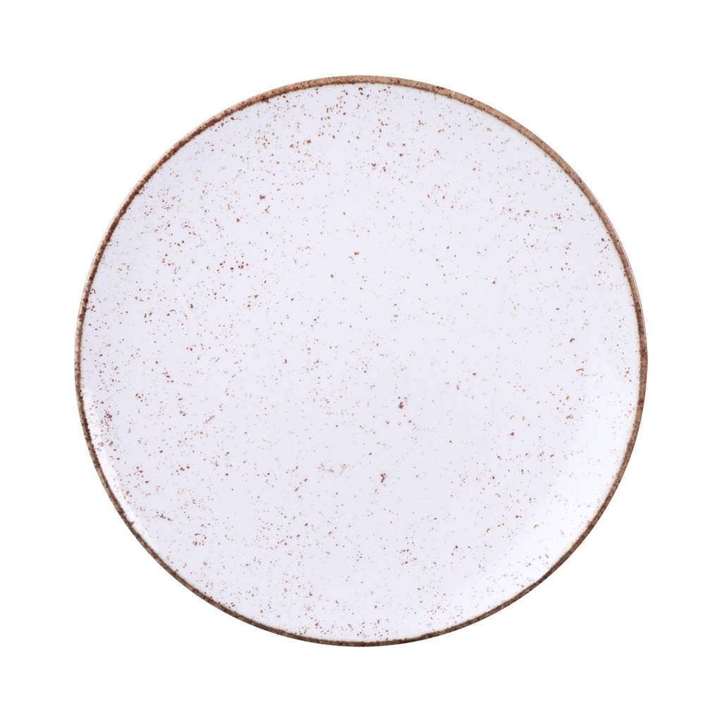 PLATO RASO EN PORCELANA Ø28 CM. RUSTICO MARRON