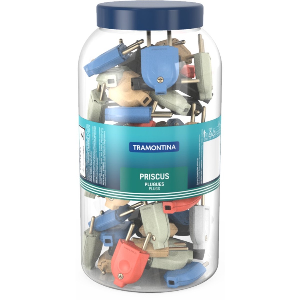 PLUGUES MACHO 2P 10A 250V~ EMB. PODE GRANDE COM 6 COLORES