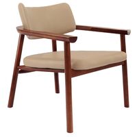 POLTRONA MARUJA DE MADERA TAUARI ALMENDRA CON TAPIZADO BEIGE