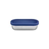 POTE PARA ALIMENTOS EN ACERO INOX CON TAPA AZUL 0,4 L. FREEZINOX