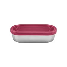 POTE PARA ALIMENTOS EN ACERO INOX CON TAPA ROSA 0,4 L. FREEZINOX