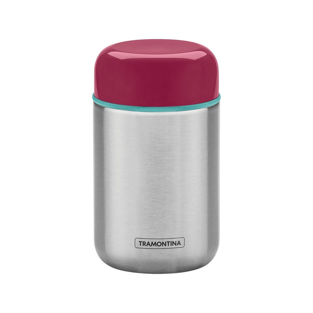 POTE TERMICO EN ACERO INOXIDABLE CON TAPA ROJA DE 0,4 L. BY ME