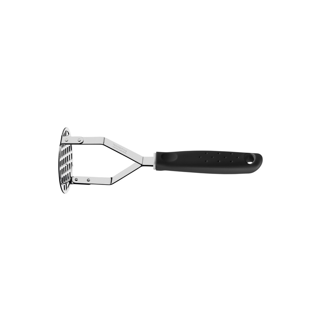 PURETERA EN ACERO INOXIDABLE 24 CM. CON MANGO NEGRO UTILITA