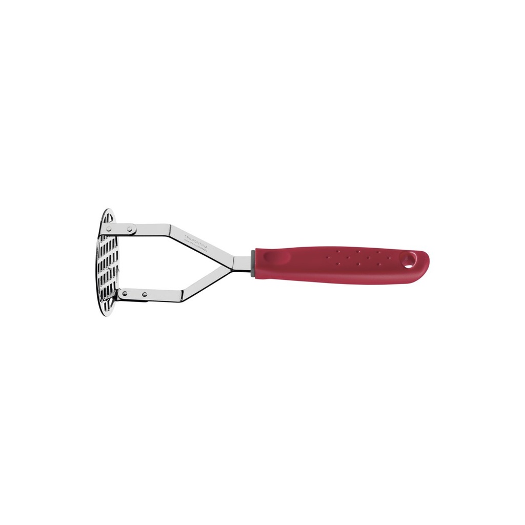 PURETERA EN ACERO INOXIDABLE 24 CM. CON MANGO ROJO UTILITA