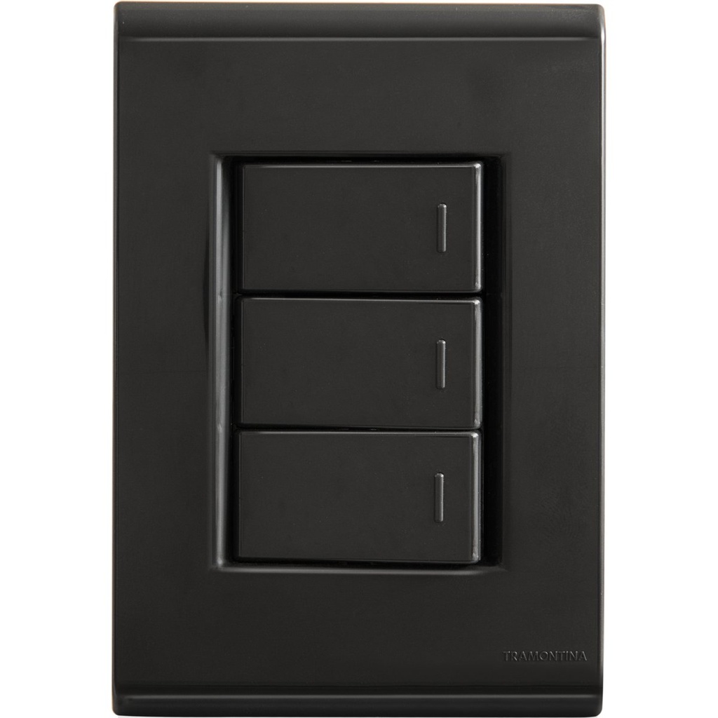 3X INTERRUPTOR UNIPOLAR 10A/250V LIZ GRAFITO