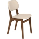 SILLA LONDON DE MADERA ALMENDRA CON TAPIZADO BEIGE
