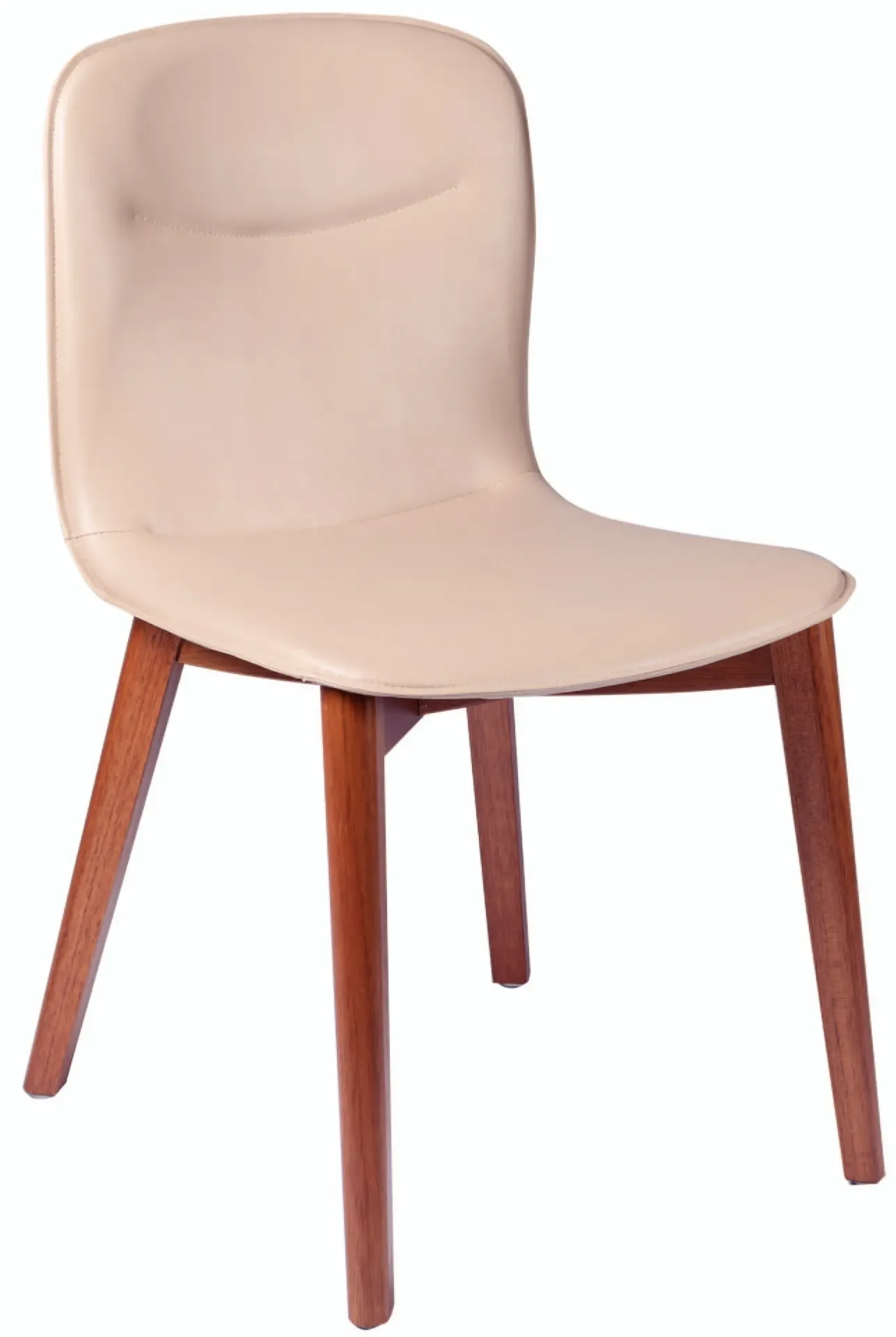 SILLA PORTO DE MADERA TAUARI ALMENDRA CON TAPIZADO BEIGE
