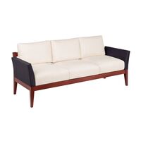 SOFA CON 3 PLAZAS DE FIBRA NEGRA Y MADERA JATOBA CON ECO BLINDAGE