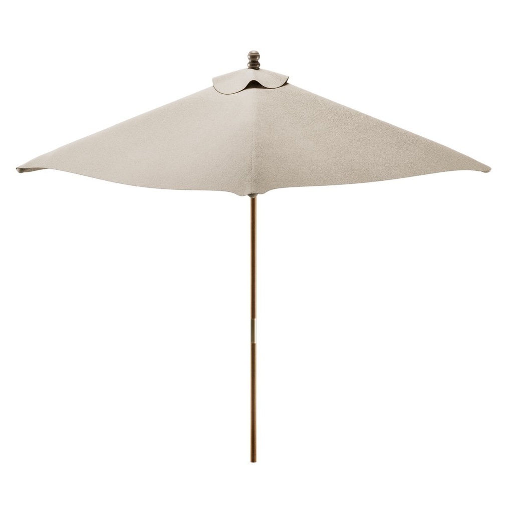 SOMBRILLA PLEGABLE DE POLIESTER BEIGE Ø2 M. CON ESTRUCTURA DE MADERA