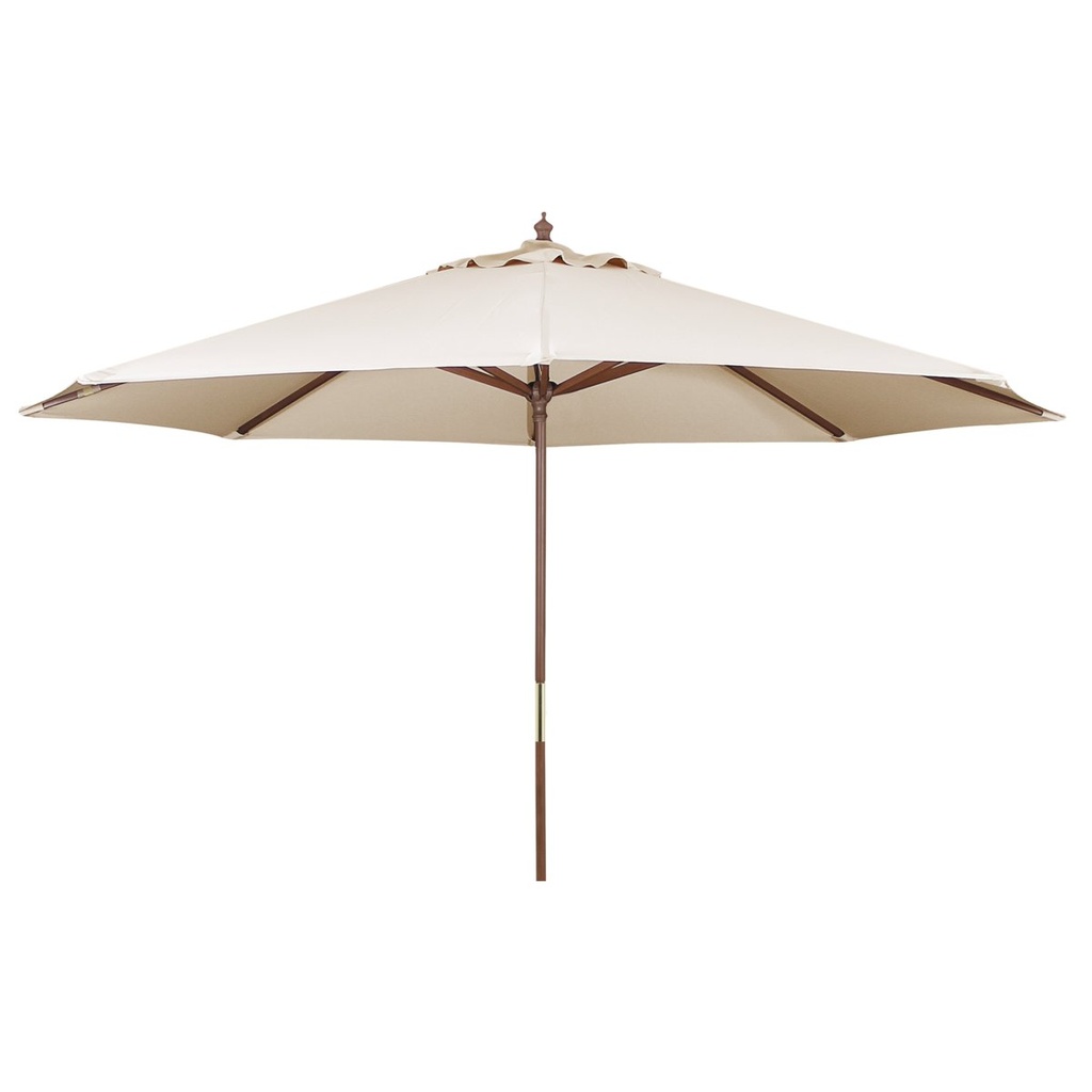SOMBRILLA PLEGABLE DE POLIESTER BEIGE Ø3 M. CON ESTRUCTURA DE MADERA