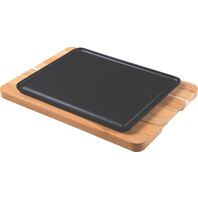 TABLA C/ PLACA DE HIERRO RECTANGULAR 35X25 CM CHURRASCO