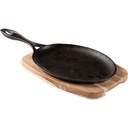 TABLA OVAL 30X18 CM. CON SARTEN DE HIERRO CHURRASCO