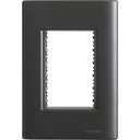 TAPA 3 PUESTOS 4X2 GIZ NEGRO SOFT TOUCH
