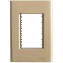 TAPA 3 PUESTOS 4X2 ORO METALIZADO SOFT TOUCH