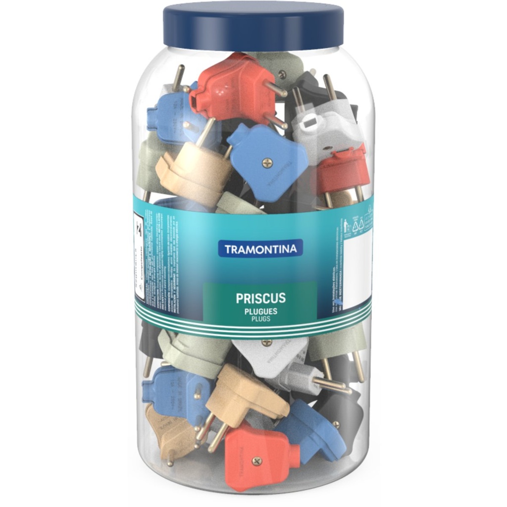 TRIANGULAR PLUG 2P 10A 250V~ EMB. POTE GRANDE CON 6 COLORES