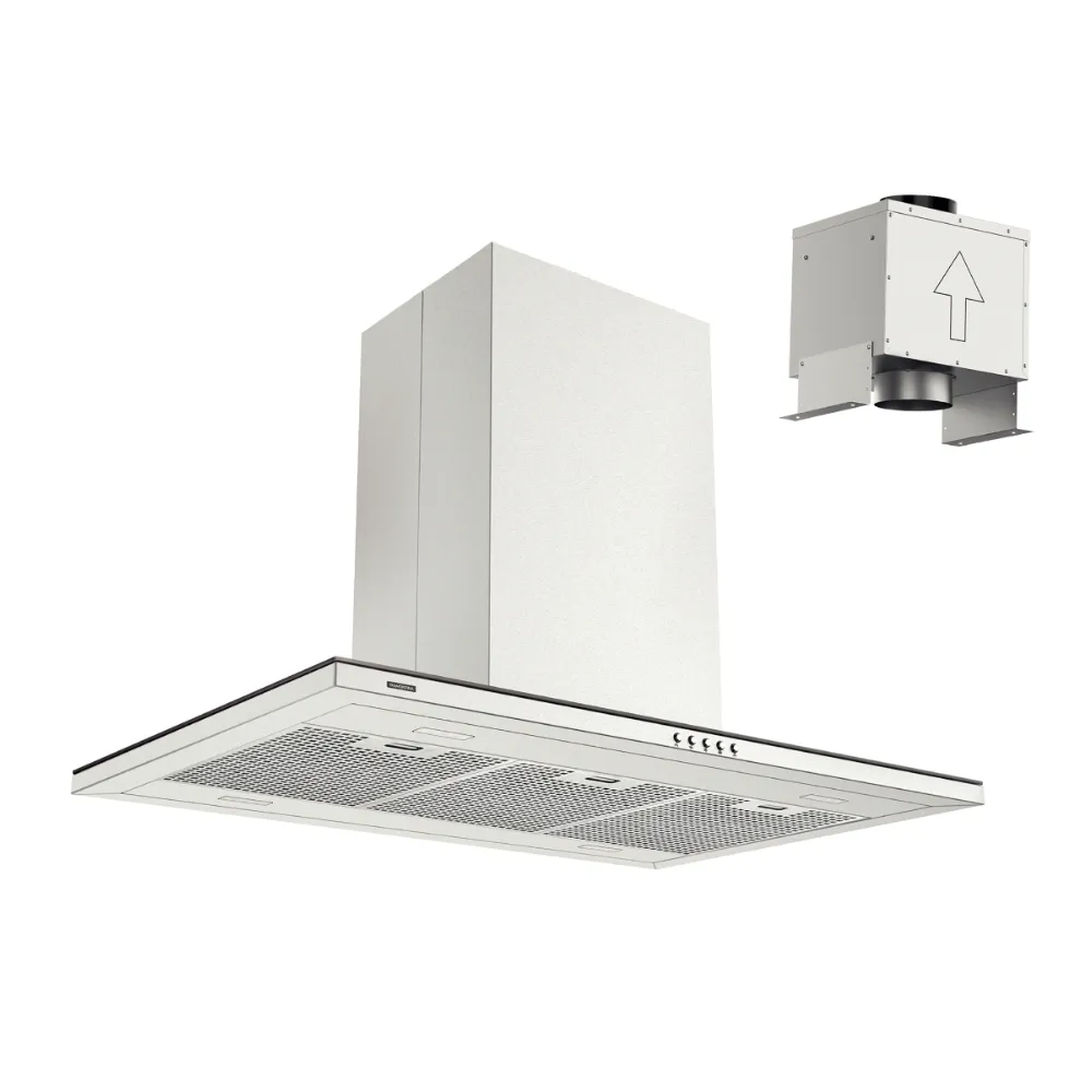 [95800031] CAMPANA DE ISLA SLIM 90 EN ACERO INOX SCOTCH BRITE, CON MOTOR EXTERNO