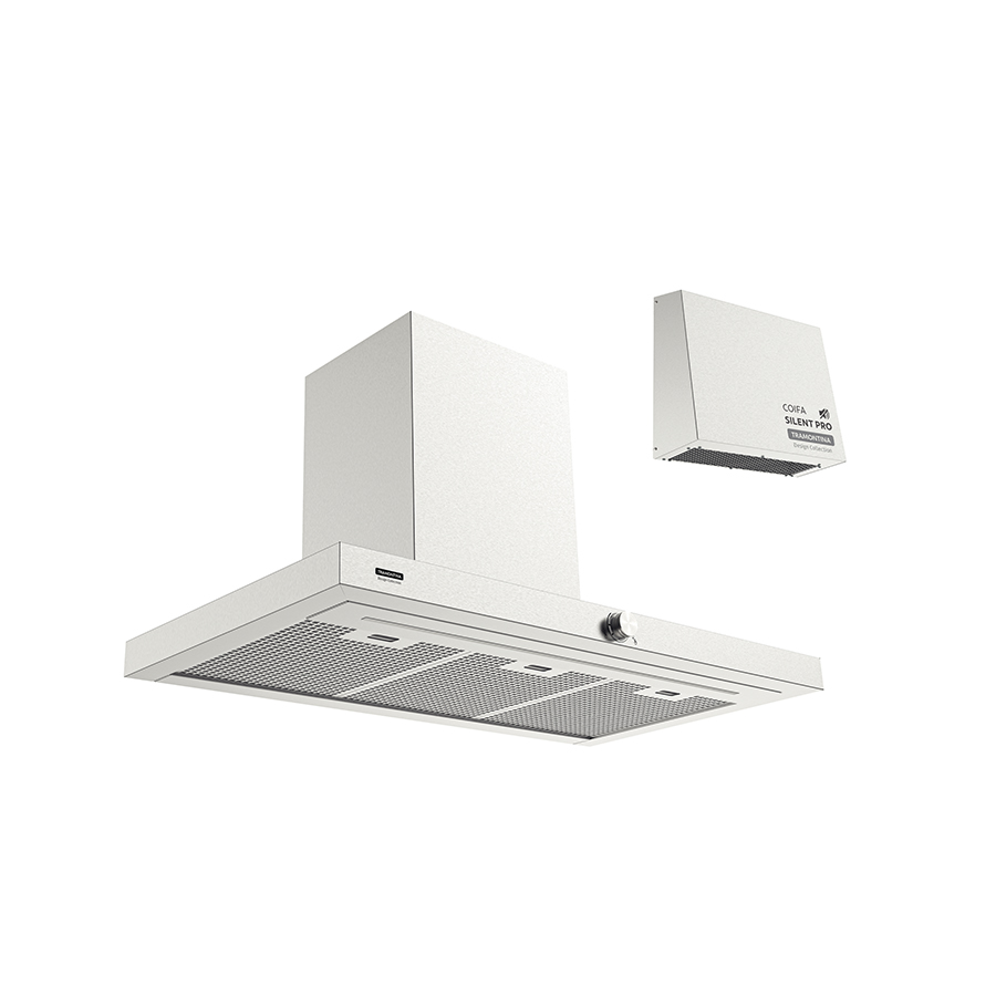 CAMPANA DE PARED DRITTA SILENT PRO 90, EN ACERO INOX., CON MOTOR EXTERIOR, 90 CM.