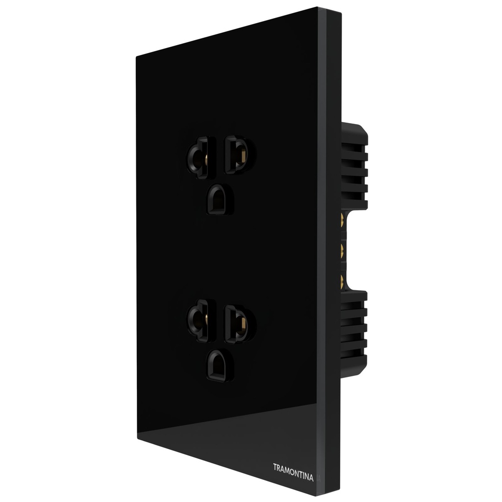 TOMA DOBLE 2P+T UNIVERSAL 15A NEGRO