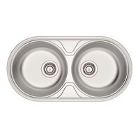 CUBETA LUNA DUO 2C36BS EN ACERO INOX SATINADO 84X44 CM