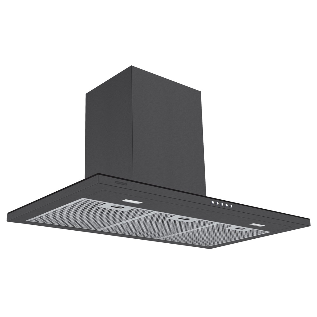 CAMPANA DE PARED SLIM WALL 90 BLACK STEEL 