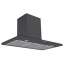 CAMPANA DE PARED SLIM WALL 90 BLACK STEEL 