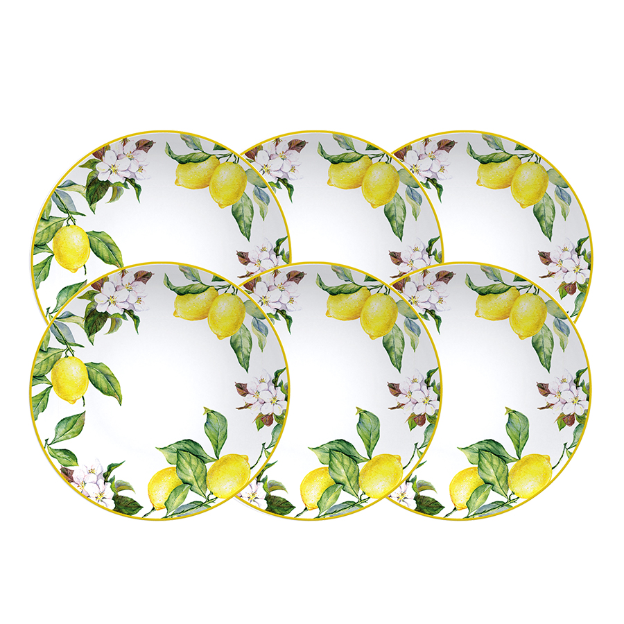 [96950024] JUEGO DE PLATOS HONDOS EN PORCELANA 6 PIEZAS Ø22 CM. CARMEN