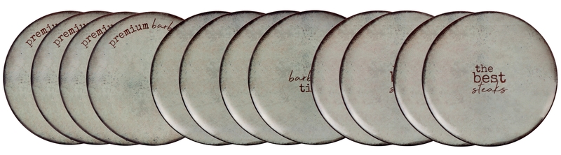 [96580127] PLATO RASO EN PORCELANA Ø28 CM. CHURRASCO RUSTIC