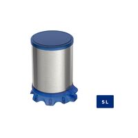 - BASURERO SOFIE 5 L., CON PEDAL, CUERPO EN ACERO INOX Y  TAPA PLASTICA  AZUL