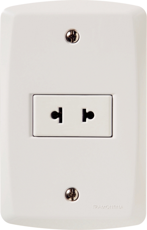[57145014] CONJUNTO ARMADO 1 TOMACORRIENTE 2P UNIVERSAL 10A-15A 250V BLANCO LUX2