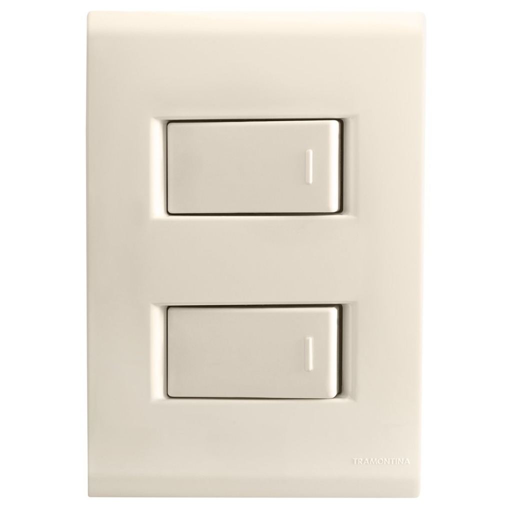 CONJUNTO ARMADO 2 INTERRUPTORES SIMPLE 10A 250V BEIGE LIZ