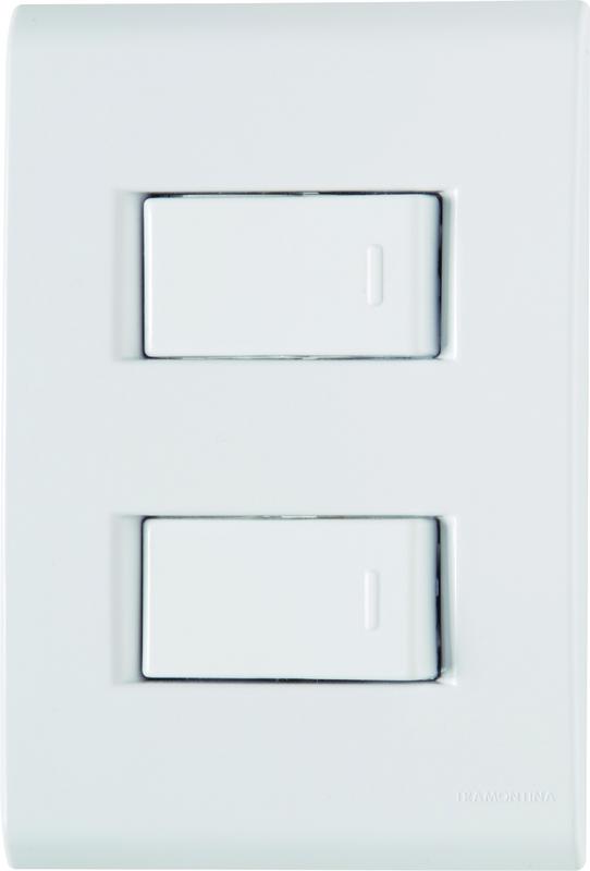 CONJUNTO ARMADO 2 INTERRUPTORES SIMPLE 10A 250V BLANCO LIZ