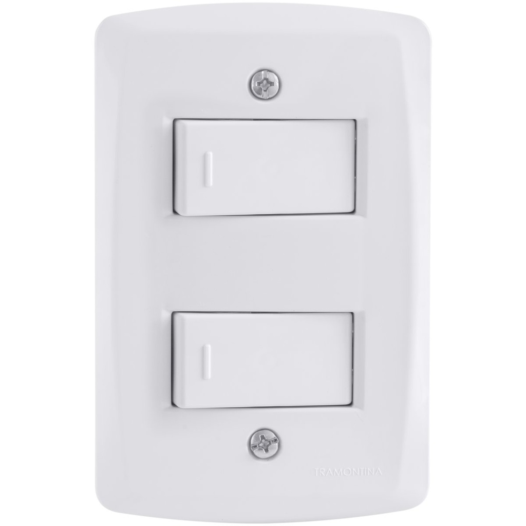 CONJUNTO ARMADO 2 INTERRUPTORES SIMPLE 10A 250V BLANCO LUX2